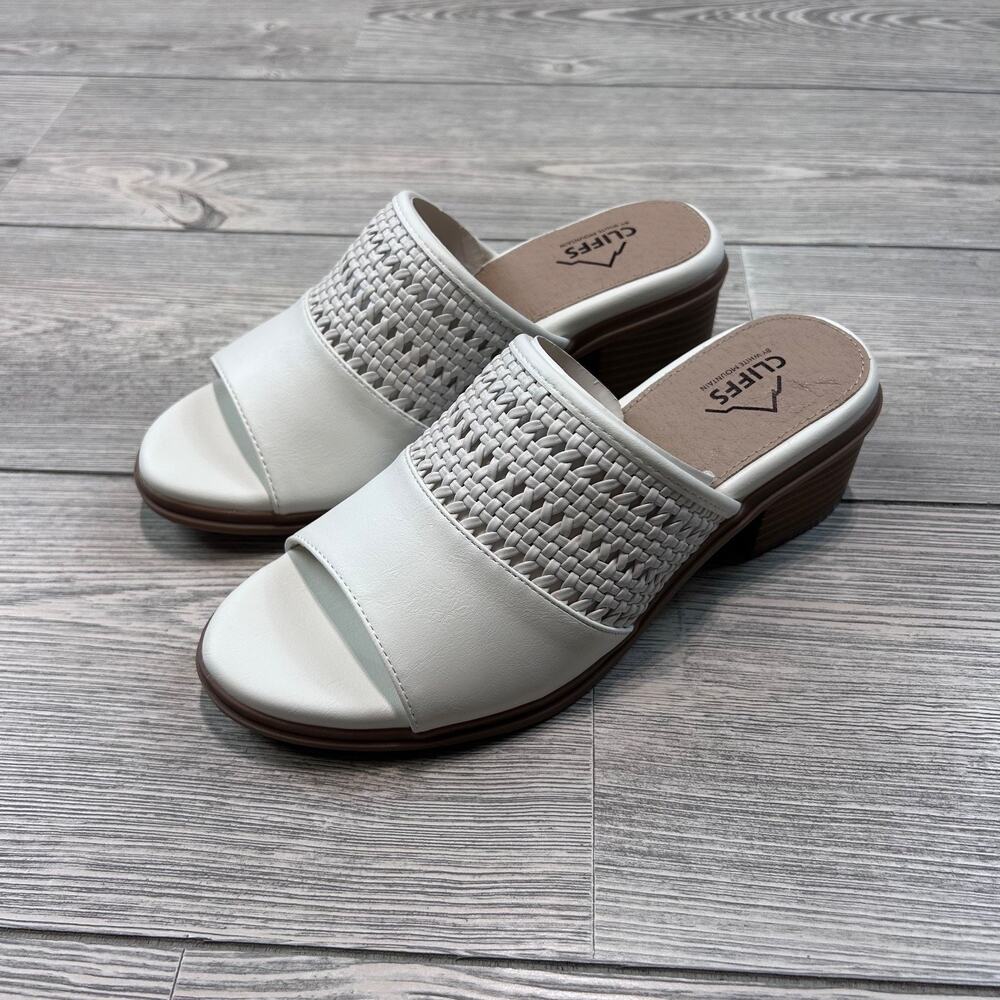 Cliffs by White Mountain Corley Heeled Sandal White Size 7 NWT